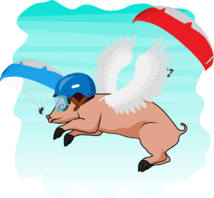 A flying pig with a parachute in the blog post Is World Ventures a Scam?