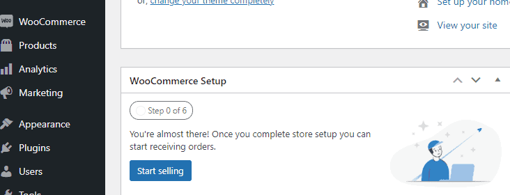 Screen shot of the WooCommerce section of the WordPress dashboard, used in the article, How to Build an E-Commerce Store with WordPress and have it Making Sales within a 5 Days