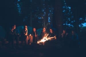 people around a campfire, used in the article Why Introverts are Great bloggers