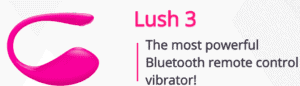 The pink Lush 3 remote control vibrator, It is "U"U shaped with the controls at the thin end. Used in the article, Are Sex Toy MLMs a Good Side Hustle.