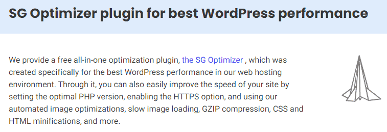 SG Optimizer plugin for best WordPress performance details. used in the article Uncovered! The Best WordPress Hosting