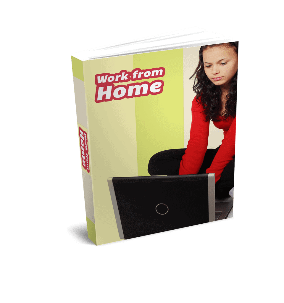 A book cover wit a girl and laptop and the words Work from Home in white text with a red surround. Used in the article The benefits of Freelance writing training