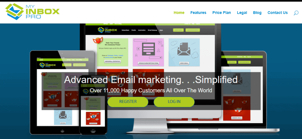 Screenshot of the home page of MyInboxPro. Used in the article Is Cliqly an easy way to earn online?