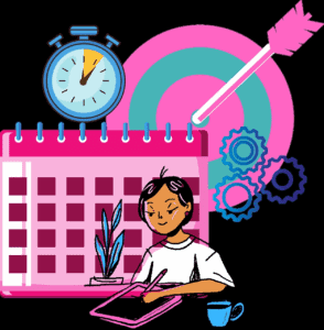 Time management planning vector. Used in the article How to Turn Time Management Expertise into a Thriving Self-Employed Career
