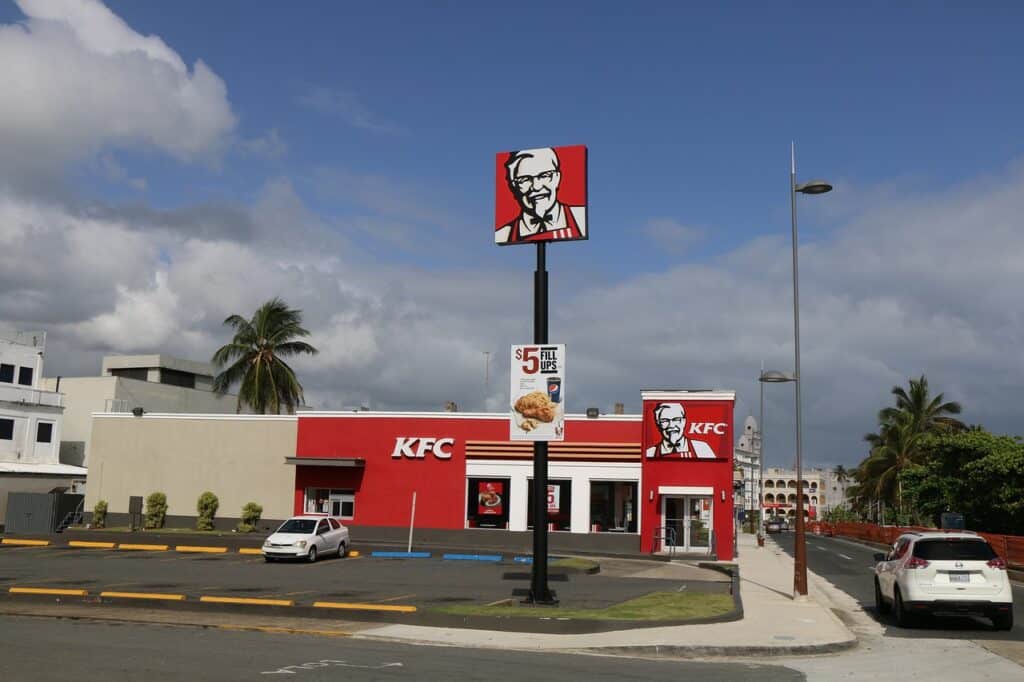 Image of a Kentucky Fried Chicken store. Used in the article,  The Beginner's Blueprint to Online Business Branding