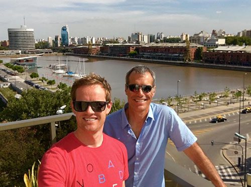Aiden Booth and Steve Clayton in Buenos Aires.